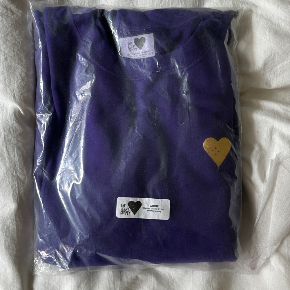 Purple Heart supply Sweatshirt with Gold Heart
